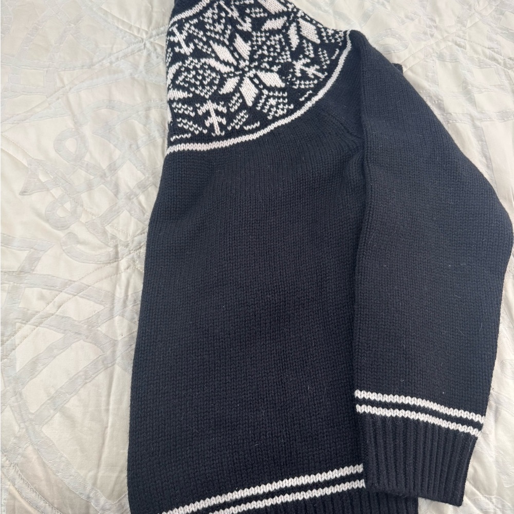 Reiss Black and White Patterned Knit Turtleneck Pullover - Picture 6 of 7